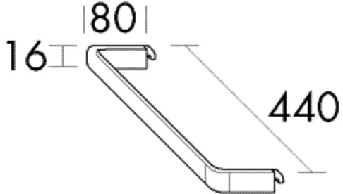 Handtuchhalter, Handtuchhalter;zum Einhängen;Schwarz Matt, Tiefe: 80 mm, Breite: 440 mm, Höhe: 16 mm
