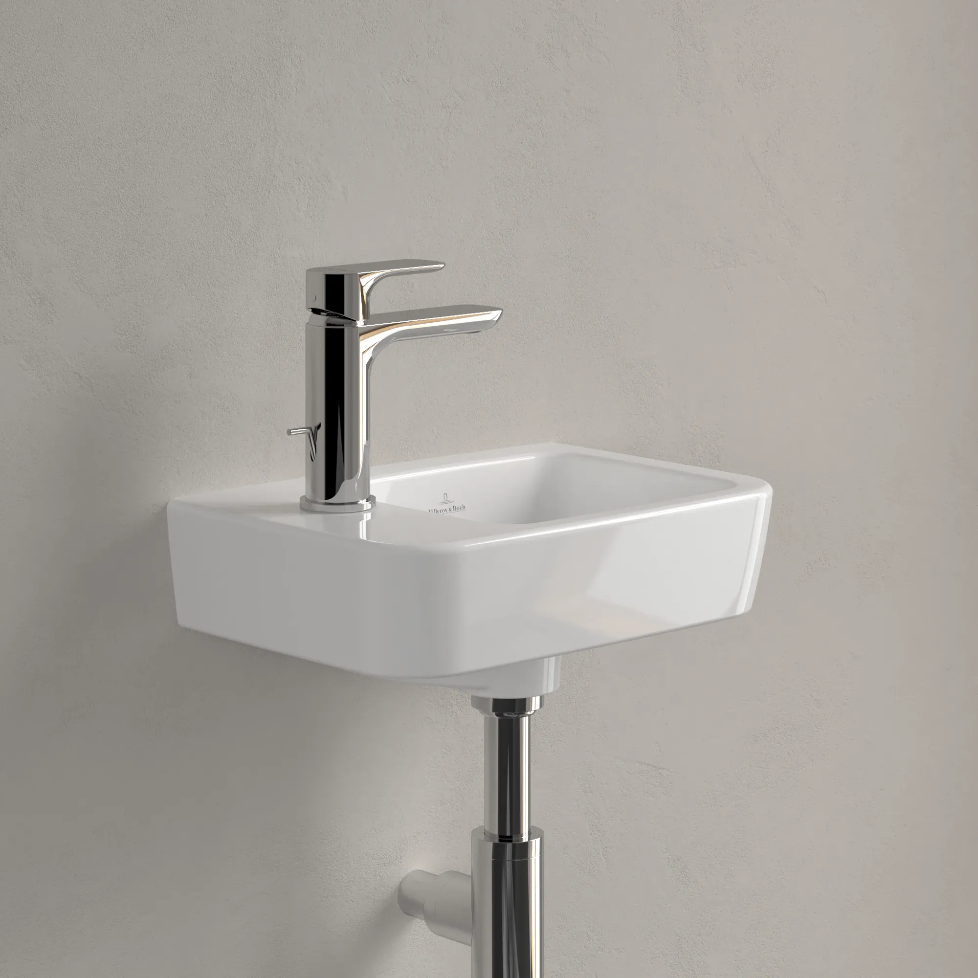 Villeroy & Boch Handwaschbecken Compact O.novo, 360x250x145 mm, weiß Alpin AntiBac CeramicPlus, 1-Loch-Armatur, Wandmontage Villeroy & Boch Handwaschbecken Compact O.novo, 360x250x145 mm, weiß Alpin AntiBac CeramicPlus, 1-Loch-Armatur, Wandmontage