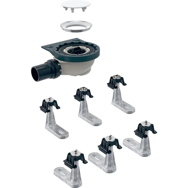 Duschwannenablauf mit sechs Füßen, für Setaplano Duschfläche, Sperrwasserhöhe 50 mm Duschwannenablauf mit sechs Füßen, für Setaplano Duschfläche, Sperrwasserhöhe 50 mm