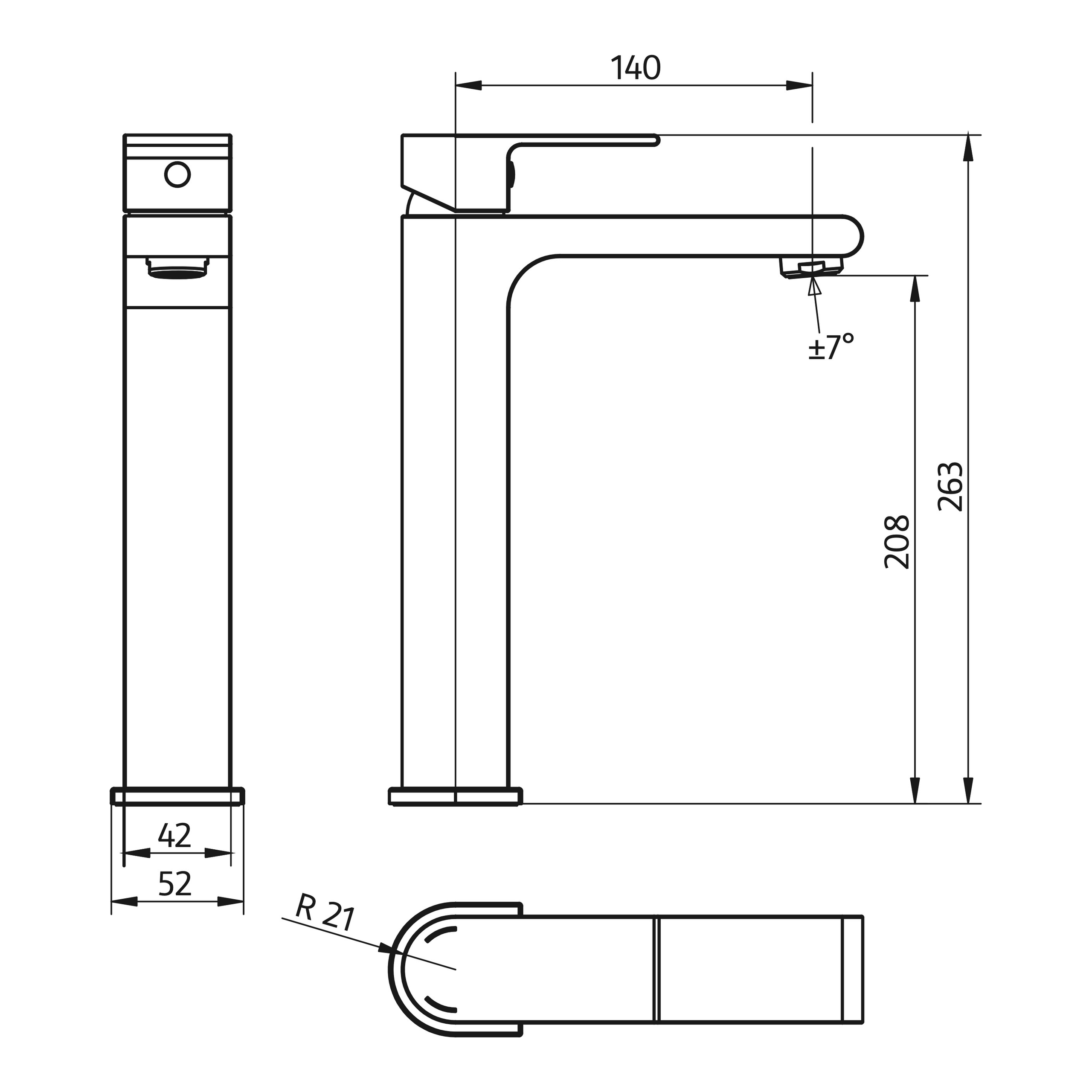 Waschtisch-Einhebelmischer „Softcube 2.0“ hoch Ausladung 140 mm Waschtisch-Einhebelmischer „Softcube 2.0“ hoch Ausladung 140 mm