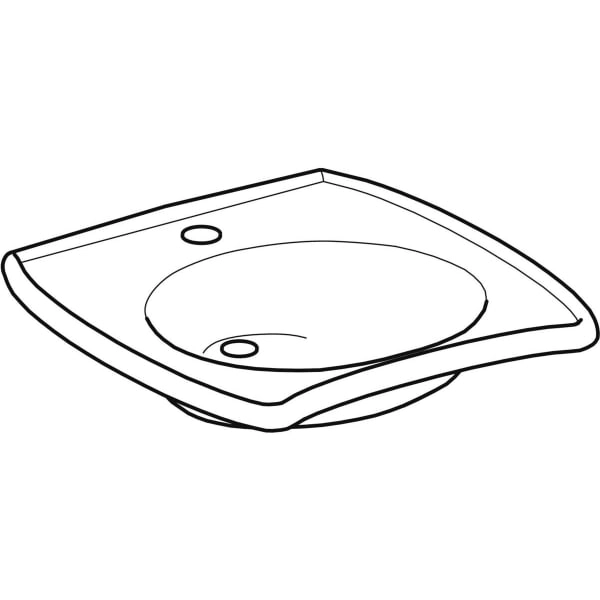 Wandwaschtisch „Vitalis“, rechteckig 55 × 55 cm in weiß alpin