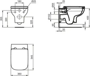 WC-Paket i.life A Randlos mit WC-Sitz Softclose Weiß