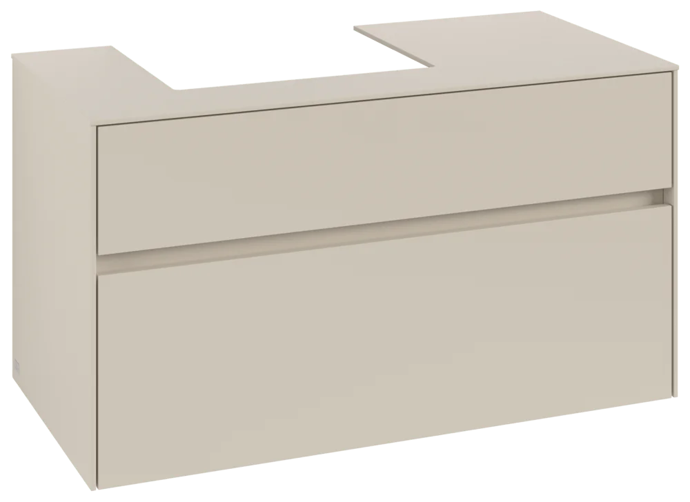 Villeroy & Boch Waschbeckenunterschrank Collaro C01400, Cashmere Grey, 1000x548x500 mm, Eckig, 2 Auszüge mit SoftClosing, 1 Waschbecken Villeroy & Boch Waschbeckenunterschrank Collaro C01400, Cashmere Grey, 1000x548x500 mm, Eckig, 2 Auszüge mit SoftClosing, 1 Waschbecken