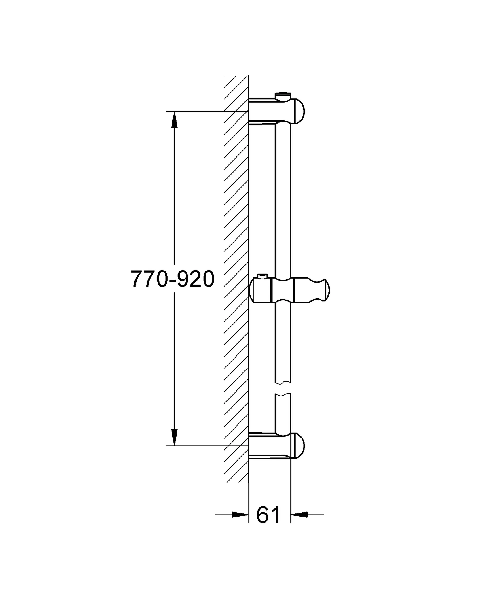 Brausestange Euphoria 27500, 900 mm, chrom Brausestange Euphoria 27500, 900 mm, chrom