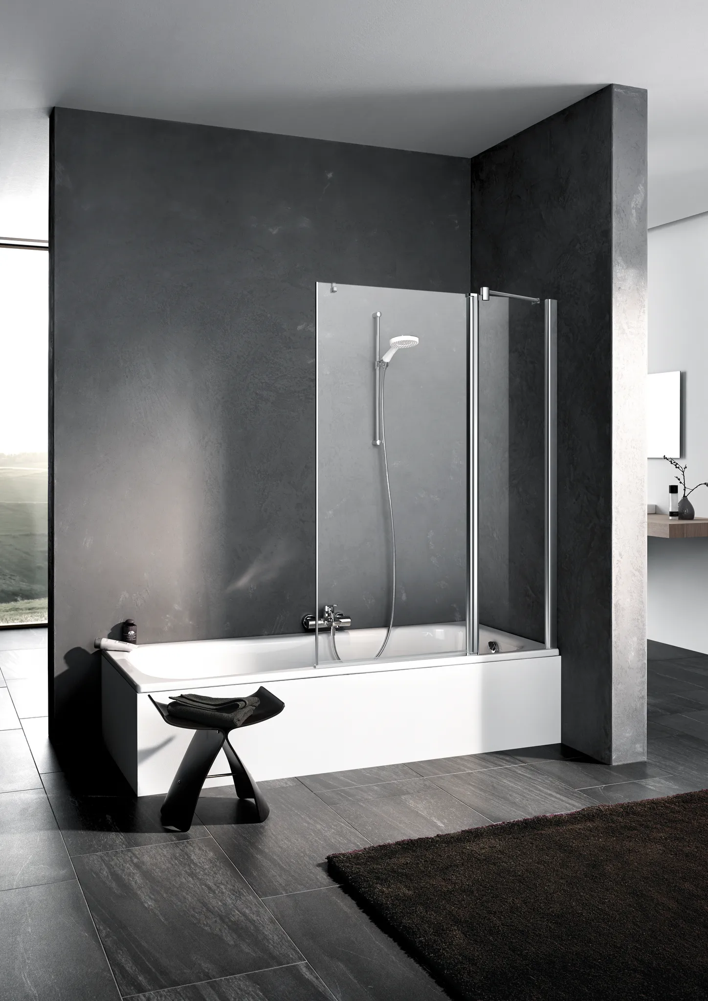 Kermi Duschtür Pendelflügel mit Festfeld rechts „PEGA“ Glas SR Arena C, Profile Silber Hochglanz, BV: 1090 - 1115 mm H: 1500 mm Kermi Duschtür Pendelflügel mit Festfeld rechts „PEGA“ Glas SR Arena C, Profile Silber Hochglanz, BV: 1090 - 1115 mm H: 1500 mm