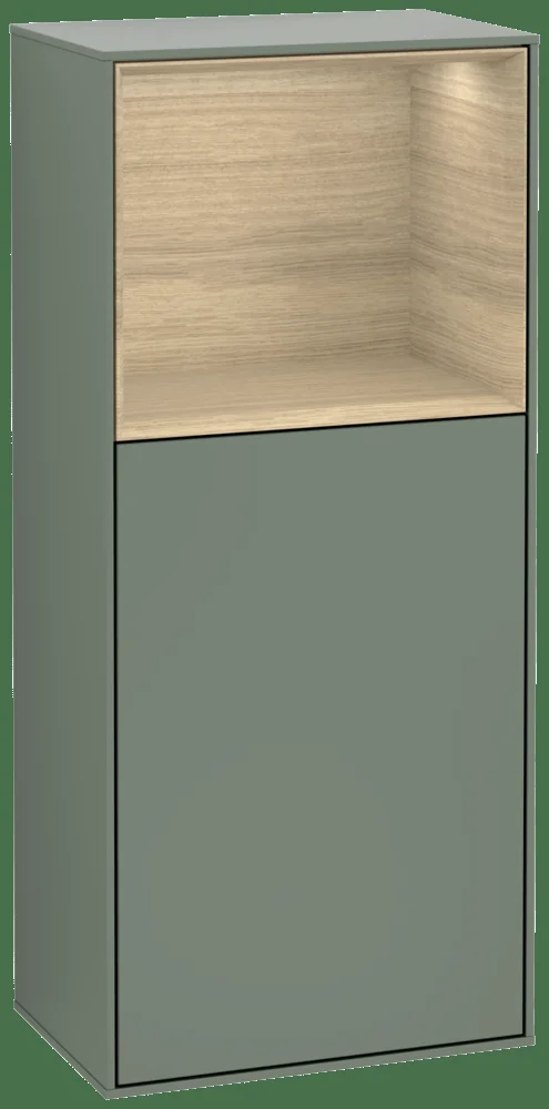 Villeroy & Boch Finion Seitenschrank F51 418x936x270mm Olive Matt Lacquer / Oak Veneer