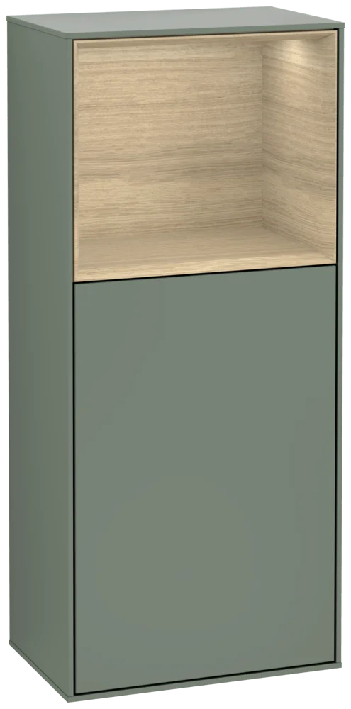 Villeroy & Boch Finion Seitenschrank F51 418x936x270mm Olive Matt Lacquer / Oak Veneer