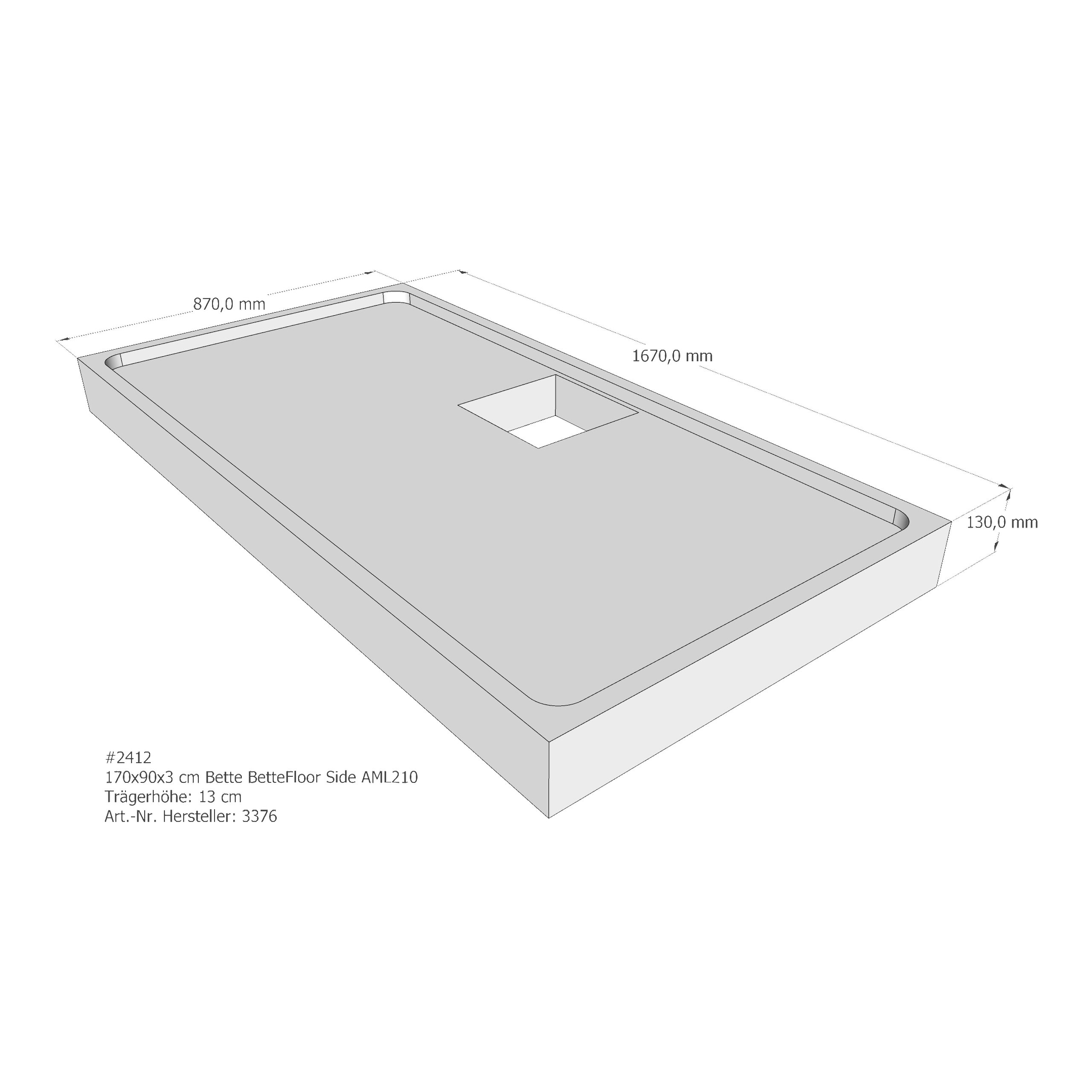 Duschwannenträger für Bette Floor Side 170 × 90 × 3 cm Duschwannenträger für Bette Floor Side 170 × 90 × 3 cm