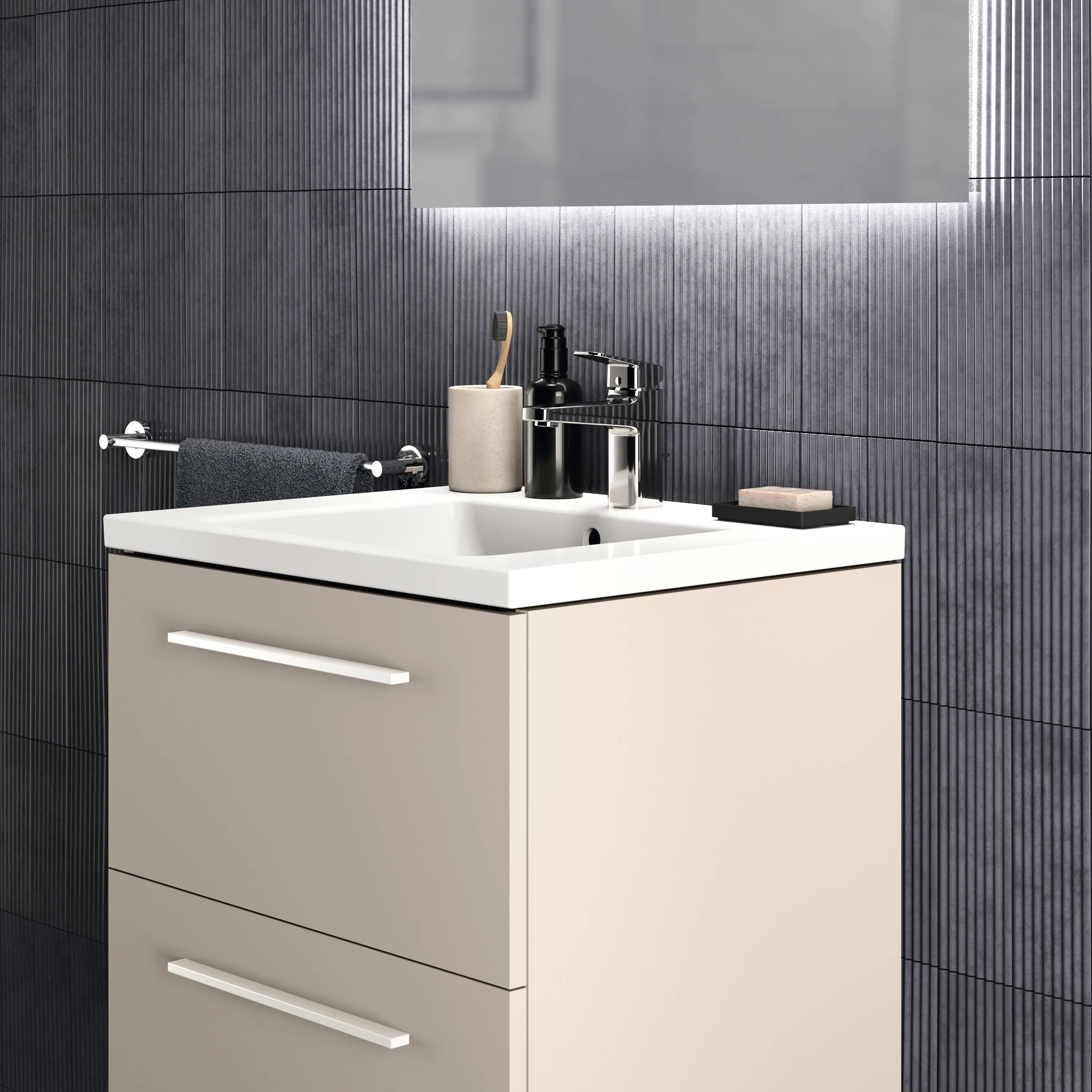 Ideal Standard Waschtischunterschrank „i.lifeB“ 60 × 63 × 50,5 cm Sandbeige matt