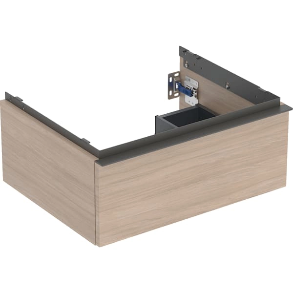 Geberit iCon Unterschrank für Waschtisch, 1 Schublade, Eiche/Melamin, lava Griff, 60 cm Breite, 24,7 cm Höhe, wandhängend Geberit iCon Unterschrank für Waschtisch, 1 Schublade, Eiche/Melamin, lava Griff, 60 cm Breite, 24,7 cm Höhe, wandhängend