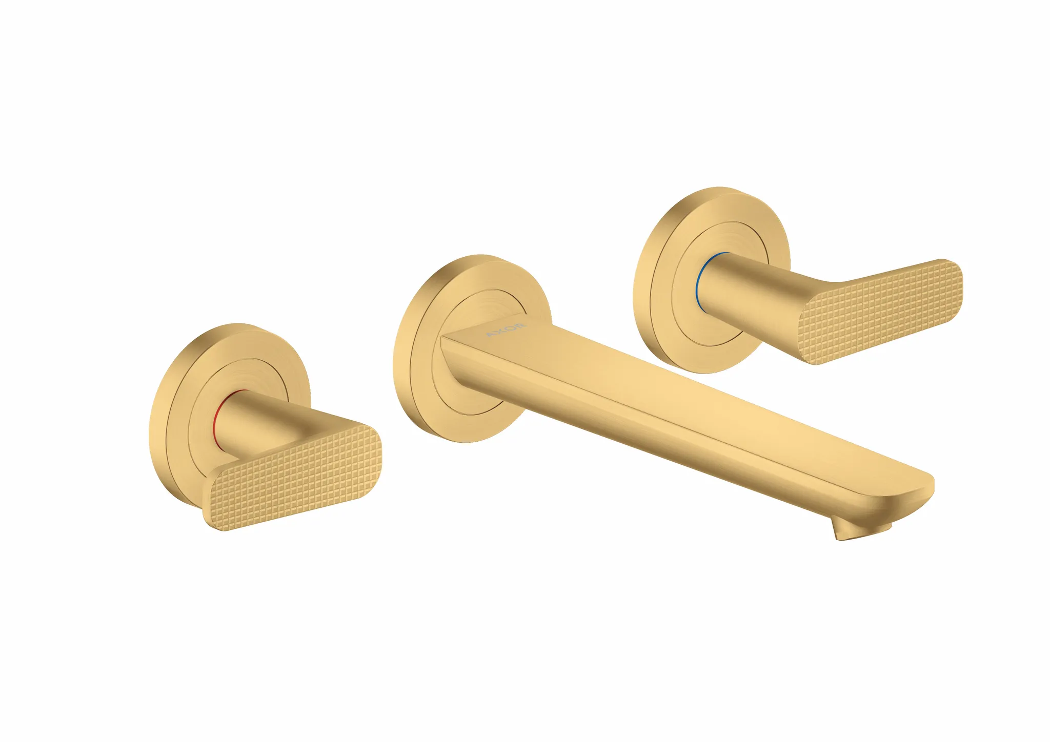 Hansgrohe AXOR Citterio C 3-Loch Waschtischarmatur Unterputz Brushed Gold Optic Ausladung 193 mm Hebelgriff Normalstrahl max. Durchfluss 5 l/min DN15