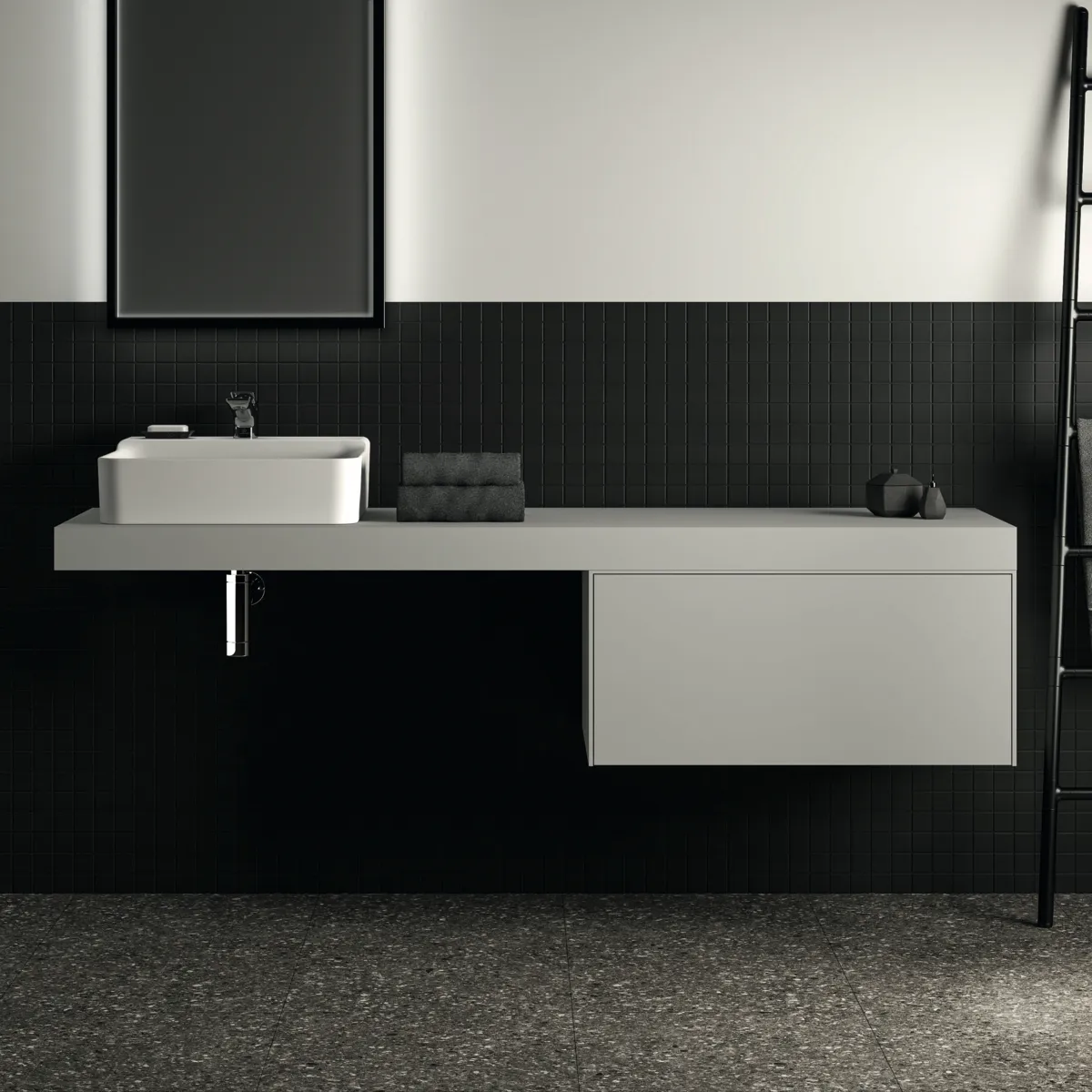 Konsole Conca, 1800x505x80mm, Weiß Konsole Conca, 1800x505x80mm, Weiß