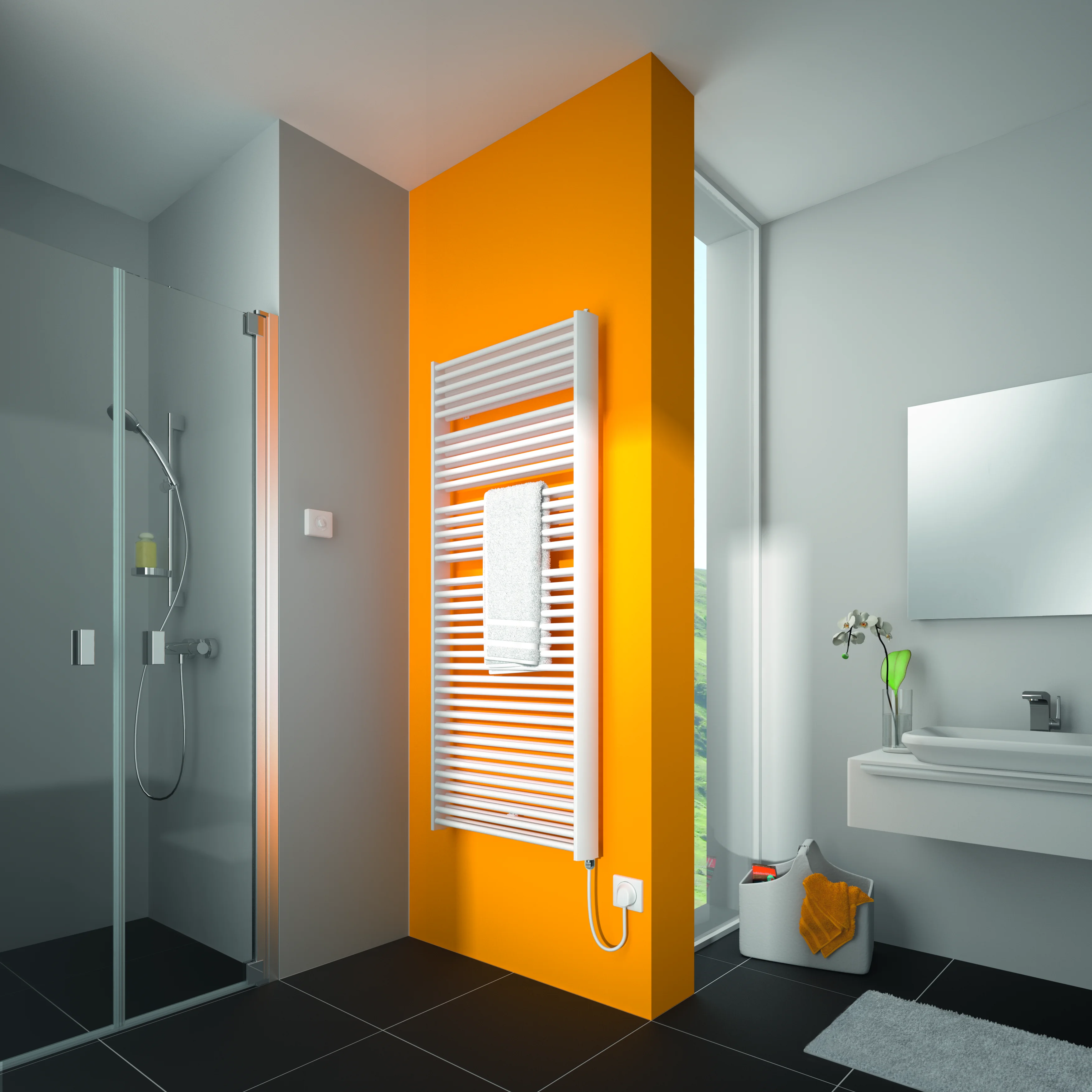 Arbonia Duolino Watt - Badezimmer-Heizkörper, 1188x484x74 mm, RAL 9003 Weiß, max. P800, GLS, WRX, SKI