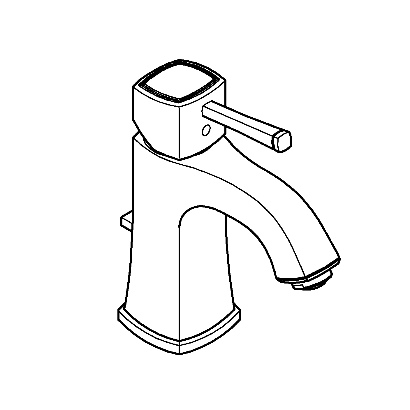 Einhand-Waschtischbatterie Grandera 24369, M-Size, Einlochmontage, Zugstangen-Ablaufgarnitur 1 1/4'', chrom