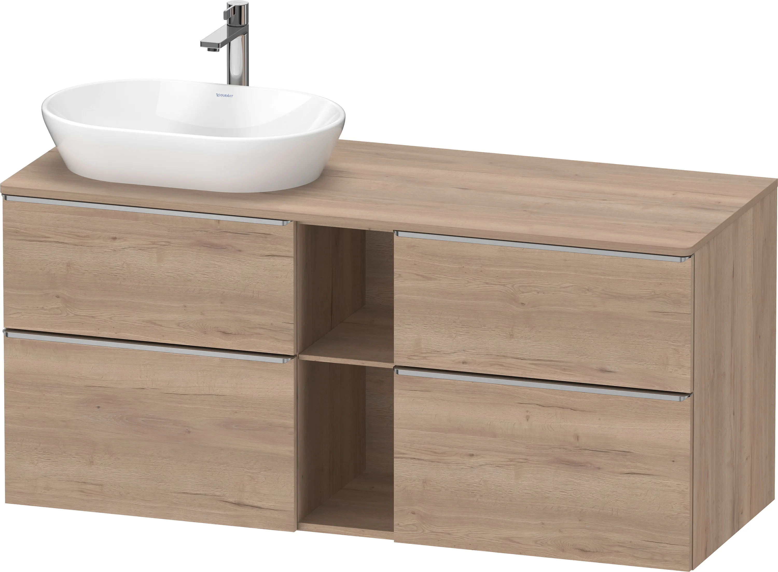 Duravit Waschtischunterschrank wandhängend „D-Neo“ 140 × 66,4 × 55 cm Eiche Marmoriert