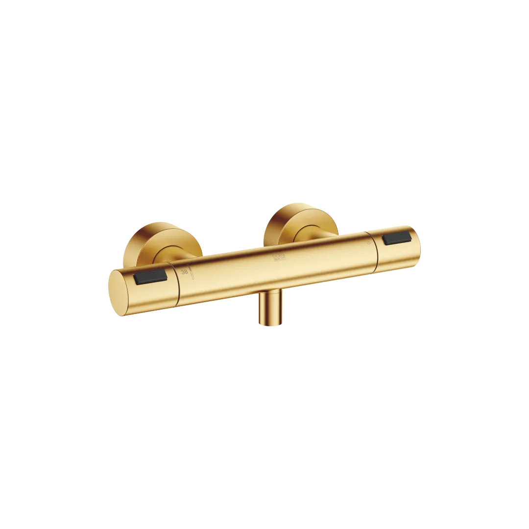 Dornbracht Brause-Thermostat SERIENSPEZIFISCH Gold gebürstet PVD, Wandmontage mit Mengenregulierung und FlowReduce-Funktion, Anschluss 1/2", Brauseabgang 3/8"