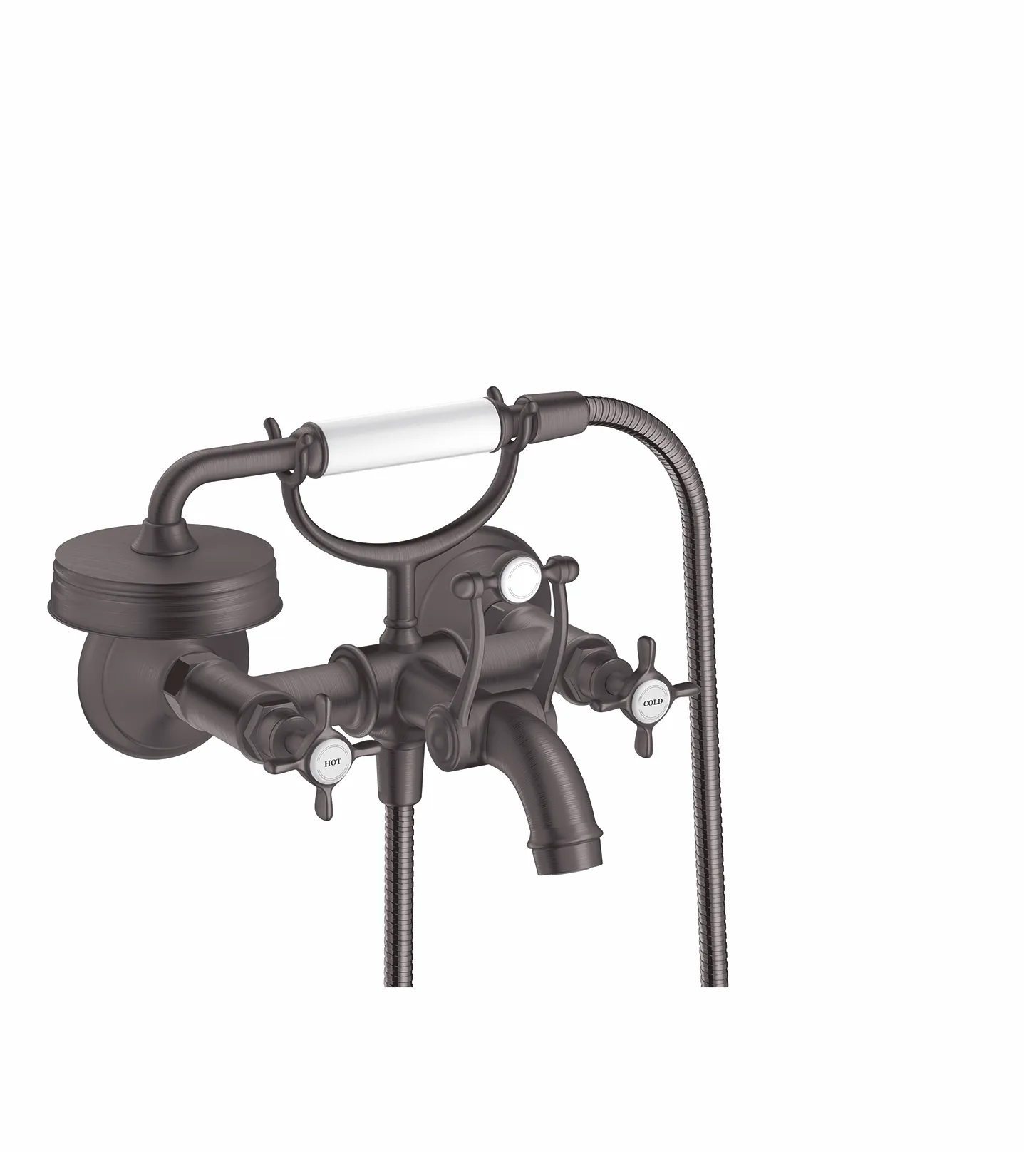 Hansgrohe AXOR Montreux 2-Griff Wannenarmatur Aufputz, Brushed Black Chrome, Ausladung 224 mm, Stichmaß 170 ±32 mm Hansgrohe AXOR Montreux 2-Griff Wannenarmatur Aufputz, Brushed Black Chrome, Ausladung 224 mm, Stichmaß 170 ±32 mm