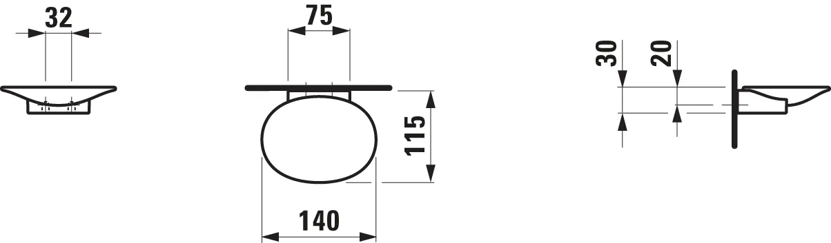 Seifenschale THE NEW CLASSIC 115x140x30 Saphirkeramik weiß Seifenschale THE NEW CLASSIC 115x140x30 Saphirkeramik weiß