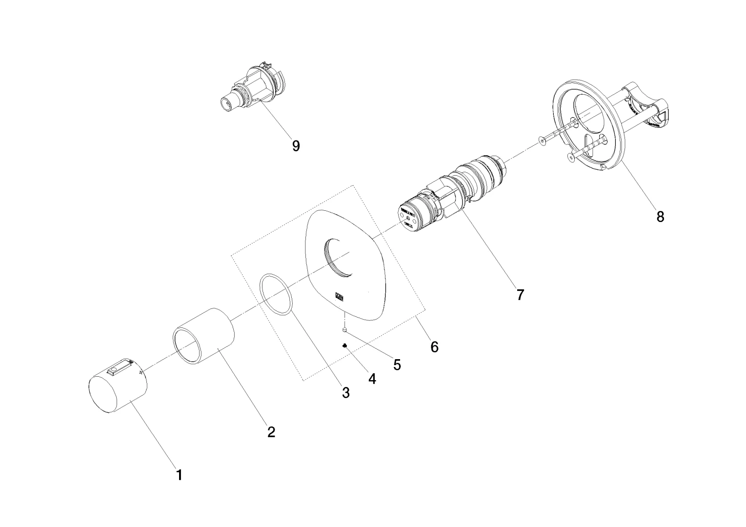 Dornbracht COYA xTOOL UP-Thermostat ohne Mengenregulierung, Chrom, Abdeckplatte 123 x 123 mm, Skalengriff mit Sicherheitssperre bei 38°C