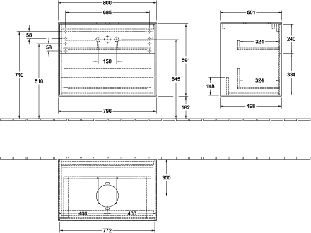 Villeroy & Boch Finion Waschbeckenunterschrank F99, 800 x 603 x 501 mm, Oak Veneer / Glass White Matt Villeroy & Boch Finion Waschbeckenunterschrank F99, 800 x 603 x 501 mm, Oak Veneer / Glass White Matt