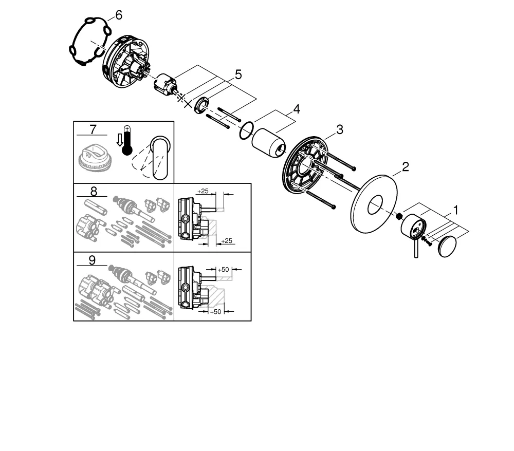 Grohe Atrio Einhand-Brausebatterie Fertigmontageset für Grohe Rapido SmartBox cool sunrise Grohe Atrio Einhand-Brausebatterie Fertigmontageset für Grohe Rapido SmartBox cool sunrise