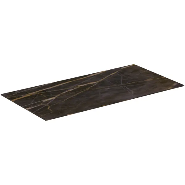 Waschtischplatte Conca, aus Keramik, 1002x505x6mm, Marmor Noir Desir