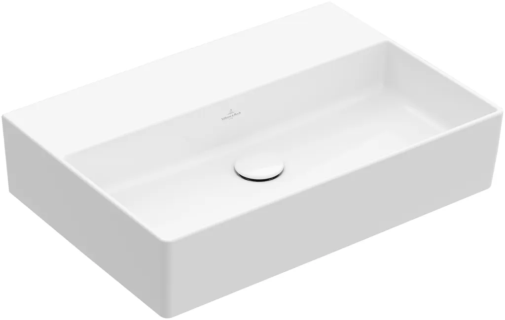 Villeroy & Boch Wandwaschtisch aus TitanCeram geschliffen „Memento 2.0“ 600 × 420 × 135 mm, ohne Hahnlochbohrung in Weiß Alpin