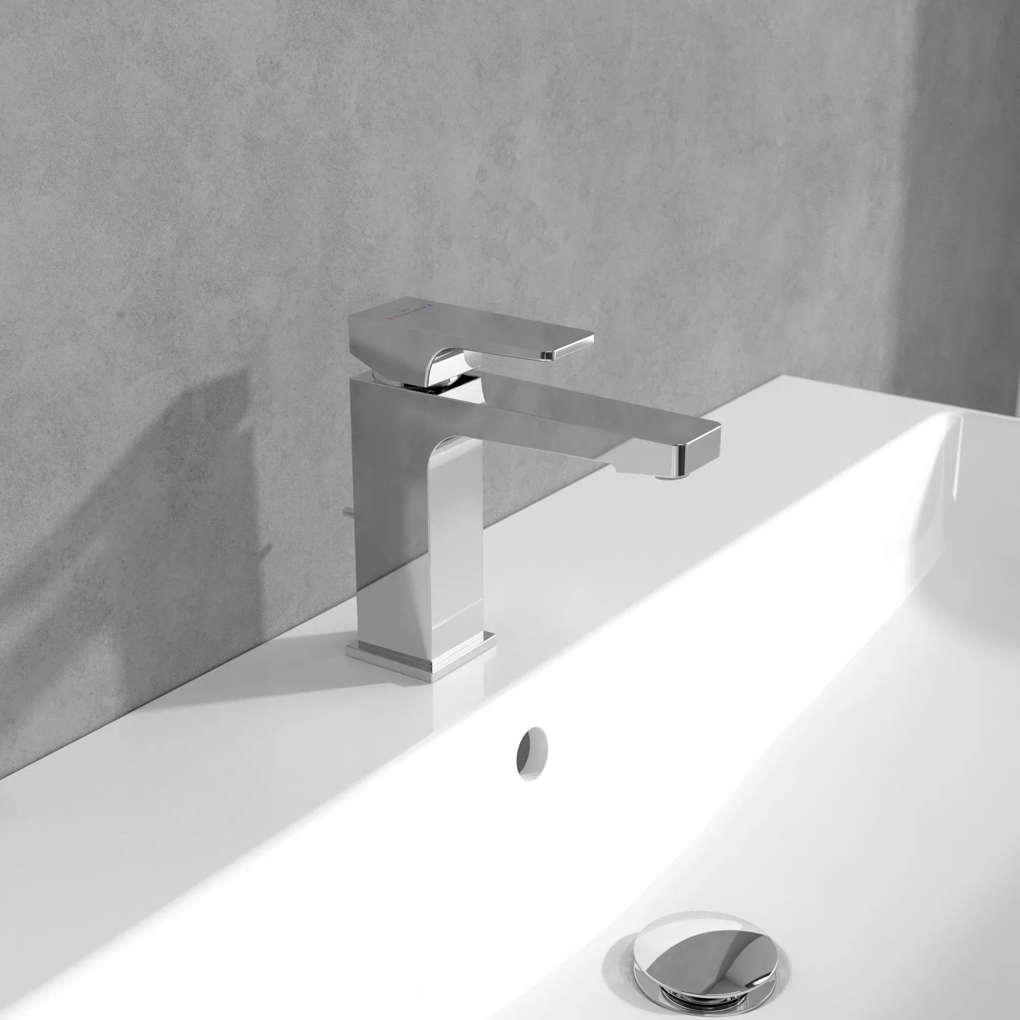 Einhand-Waschtischarmatur „Architectura Square“ 16,5 cm Ausladung 130 mm in Chrom Einhand-Waschtischarmatur „Architectura Square“ 16,5 cm Ausladung 130 mm in Chrom