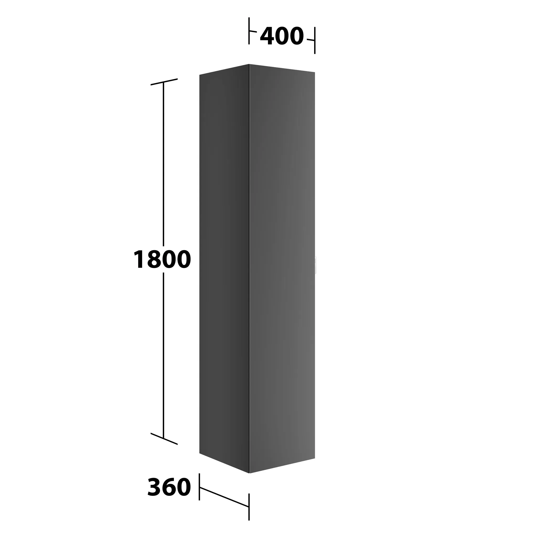 KEUCO Hochschrank „Edition 11 Art“ Smoke (Lack, seidenmatt), Smoke (Lack, seidenmatt), Anschlag links 400 × 1800 × 360 mm