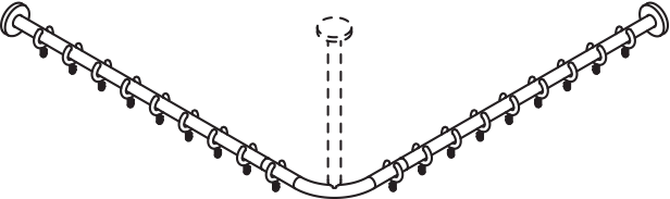 HEWI Duschvorhangstange „System 900“ 92,2 × 92,2 cm