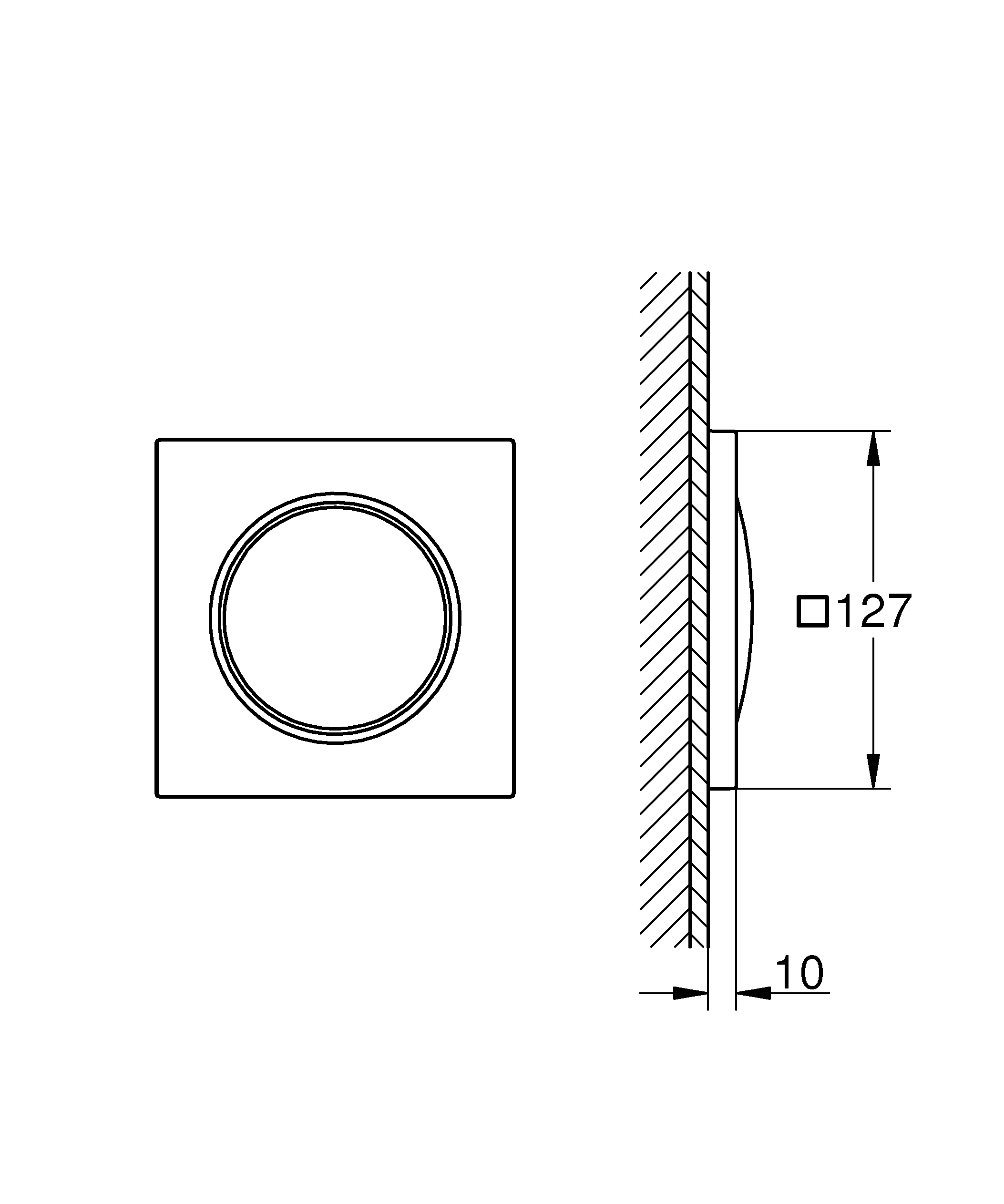 Lichtmodule Rainshower F-Series 36472, 127 x 127 mm je Modul, chrom