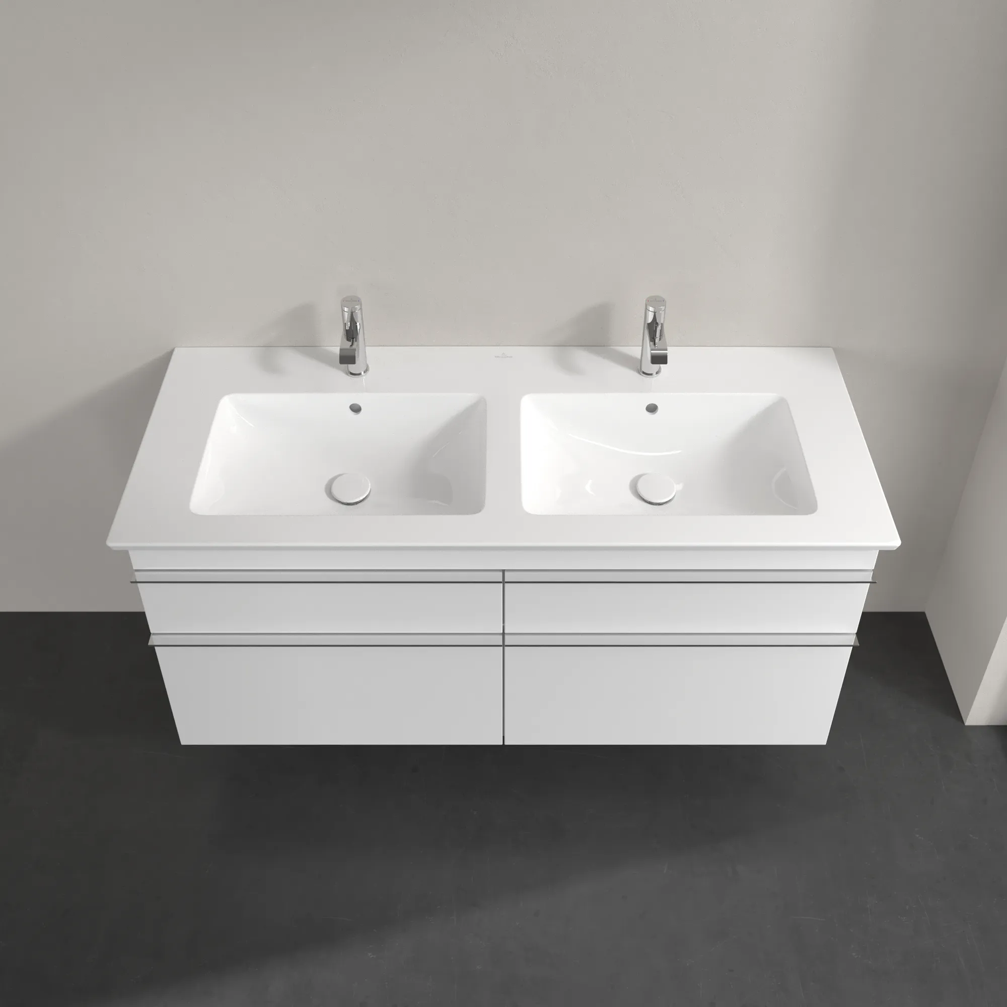 Villeroy & Boch Waschtischunterschrank „Venticello“ für Schrank-Doppelwaschtisch 1253 × 590 × 502 mm Weiß Matt, für links und rechts Villeroy & Boch Waschtischunterschrank „Venticello“ für Schrank-Doppelwaschtisch 1253 × 590 × 502 mm Weiß Matt, für links und rechts