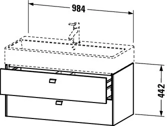 Duravit Waschtischunterschrank wandhängend „Brioso“ 98,4 × 44,2 × 45,9 cm in Taupe Matt