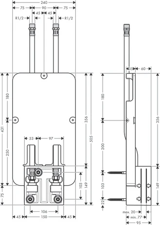 Grundset für Kopfbrause Decke UP Axor