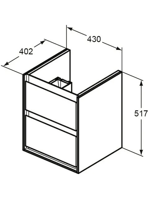 Ideal Standard Connect Air Untere Schubladenfront, weiß glänzend und matt, für Waschtischunterschrank 430 mm