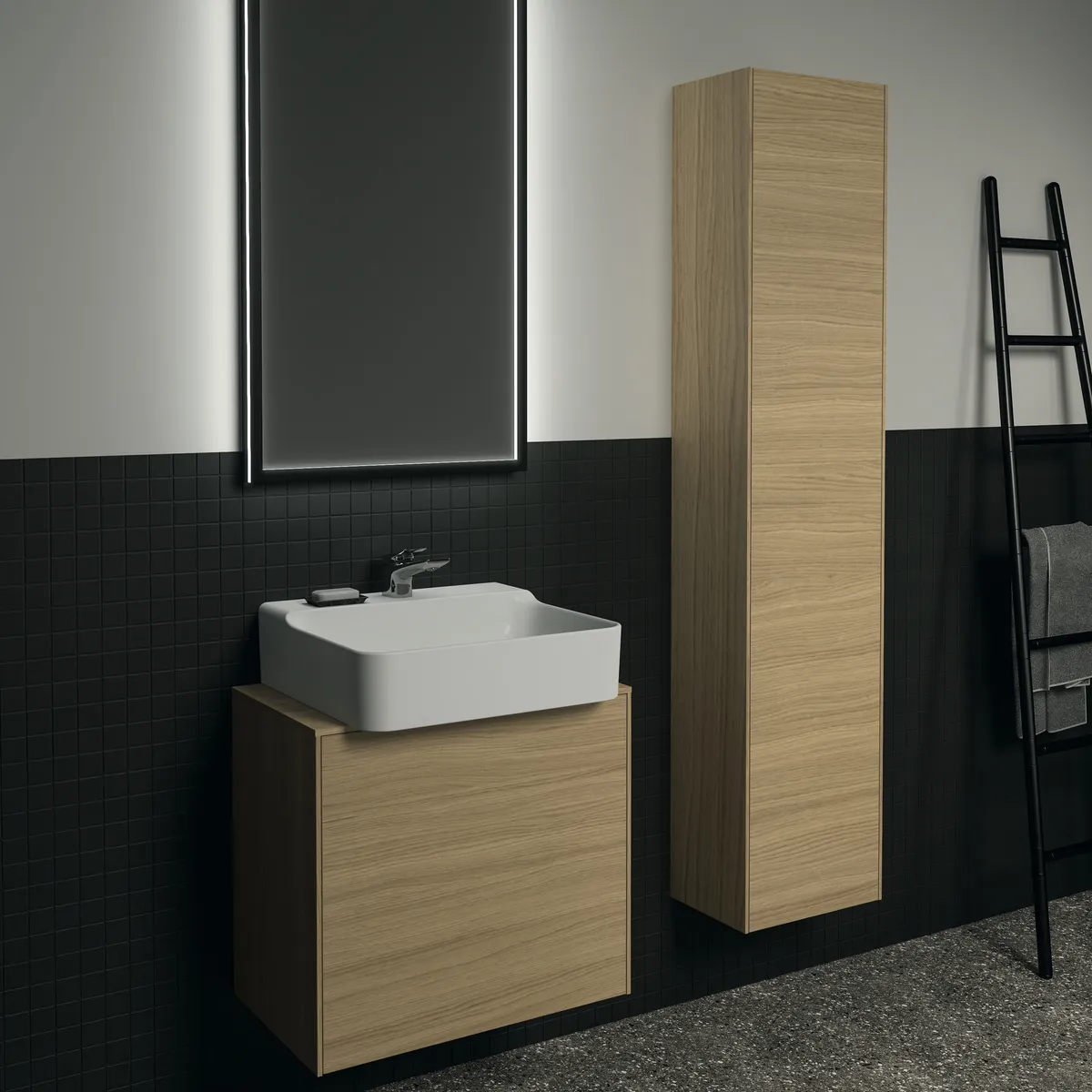 Ideal Standard Hochschrank Conca, Eiche hell, 370x250x1700mm