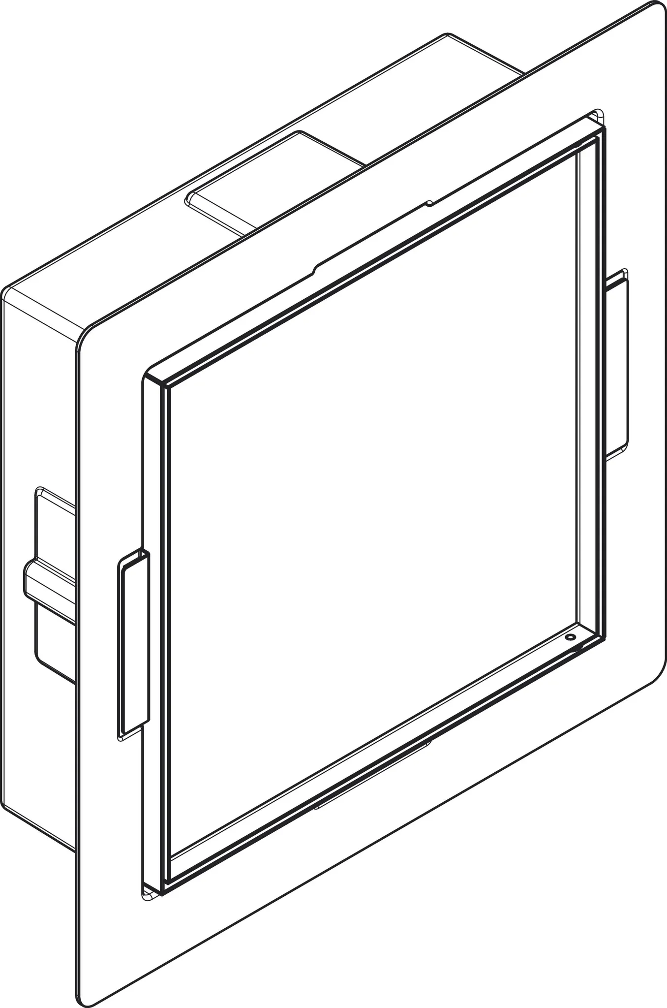 Hansgrohe XtraStoris Rock Wandnische mit befliesbarer Tür, Mattschwarz, 300 x 300 x 100 mm