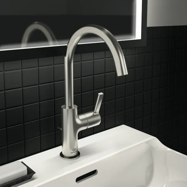 Ideal Standard Waschtischarmatur Joy Arm, hoher Auslauf, Silver Storm