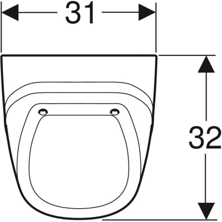Urinal „Corso“, Zulauf von oben, Befestigung verdeckt, ohne Zielobjekt 31 × 52,2 × 32 cm 