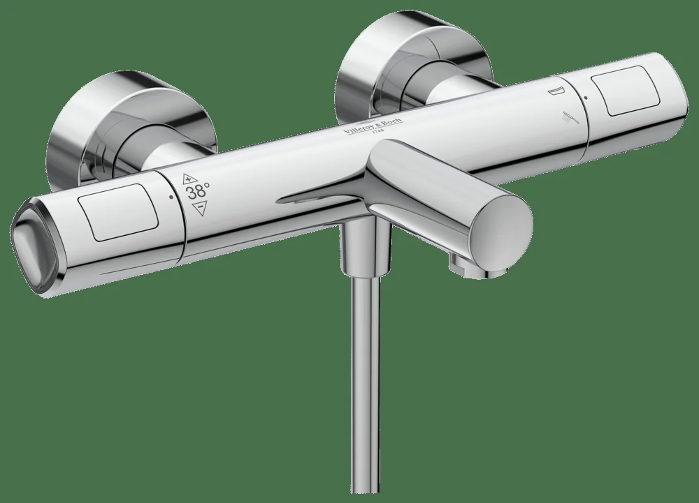 Villeroy & Boch Duschthermostat Universal Showers, rund, Chrom, 325 x 185 x 70 mm, Thermostatfunktion, Cool Tap, Wandmontage