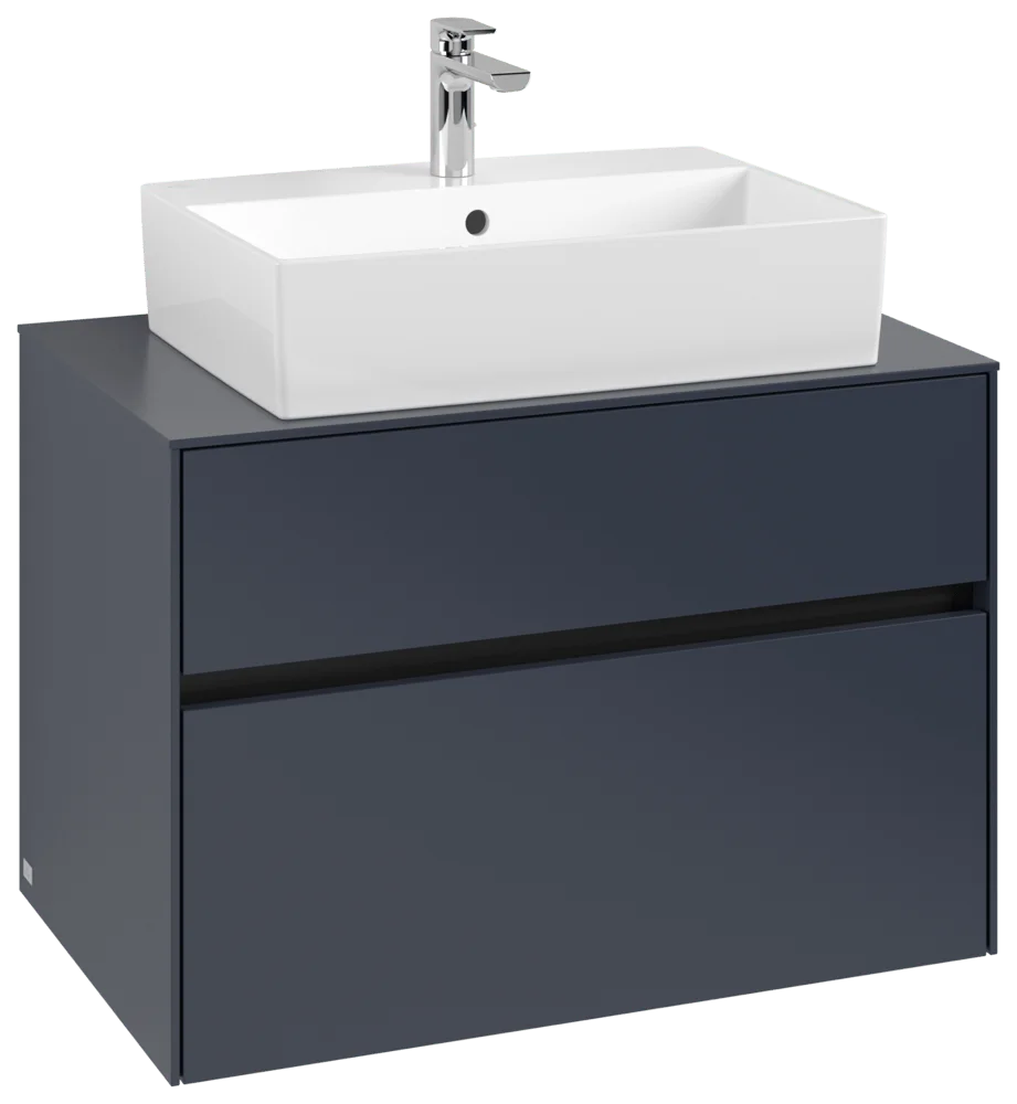 Villeroy & Boch Waschbeckenunterschrank Collaro C12400 Marine Blue, 800x548x500 mm, mit SoftClosing und integrierten Aluminiumgriffen