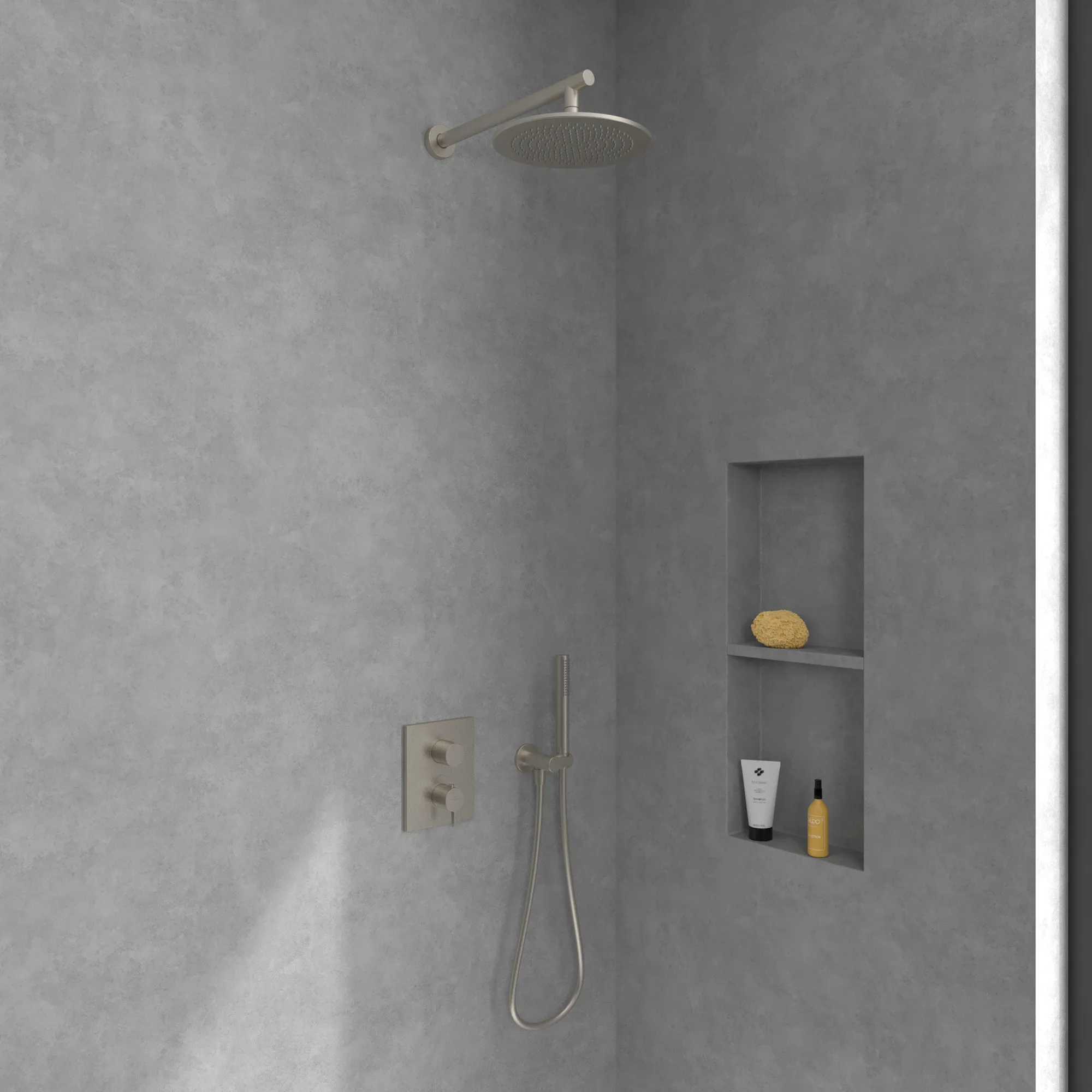 Villeroy & Boch Conum Unterputz-Thermostat, Brushed Nickel Matt, 190 mm Höhe, 150 x 45 x 190 mm, Laminarstrahl Villeroy & Boch Conum Unterputz-Thermostat, Brushed Nickel Matt, 190 mm Höhe, 150 x 45 x 190 mm, Laminarstrahl