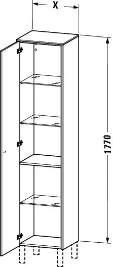 Duravit Hochschrank „Brioso“ 42 × 177 × 36 cm in Graphit Matt