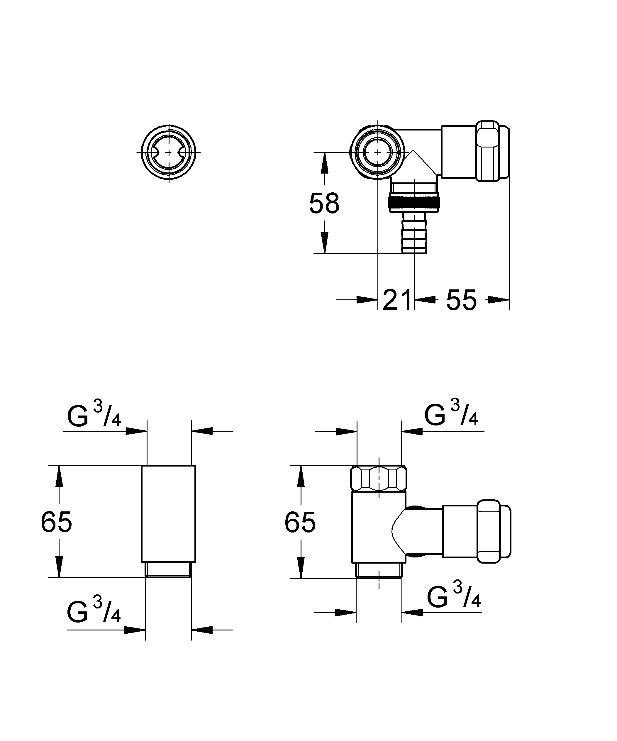 Original WAS Ventil Batterie Eggemann 41043, DN 20, Wandmontage, Anschluss rechts, Fettkammer-Oberteil 1/2'' für den absperrbaren Schlauchanschluss, Rückflussverhinderer Typ EB, eigensicher, chrom