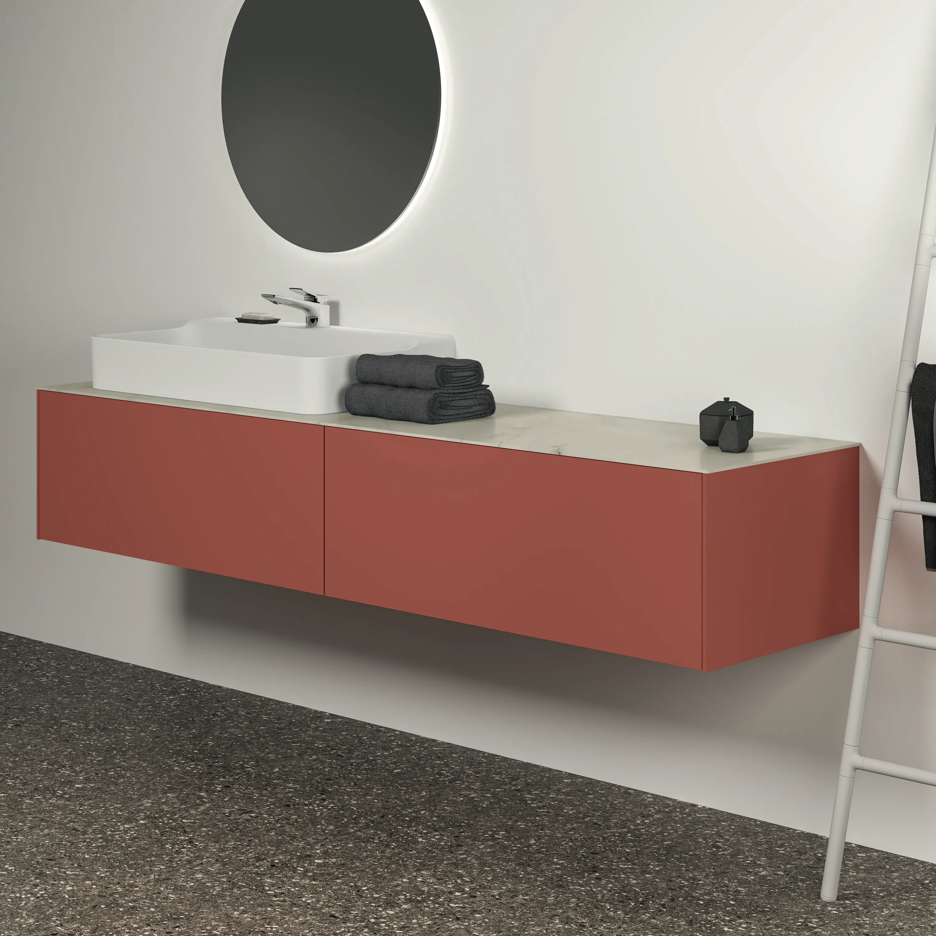 Ideal Standard Waschtischunterschrank Conca, 1985x505x360 mm, Sunset, 2 Auszüge mit Push-Open und Softclose-Einzug, ohne Platte Ideal Standard Waschtischunterschrank Conca, 1985x505x360 mm, Sunset, 2 Auszüge mit Push-Open und Softclose-Einzug, ohne Platte