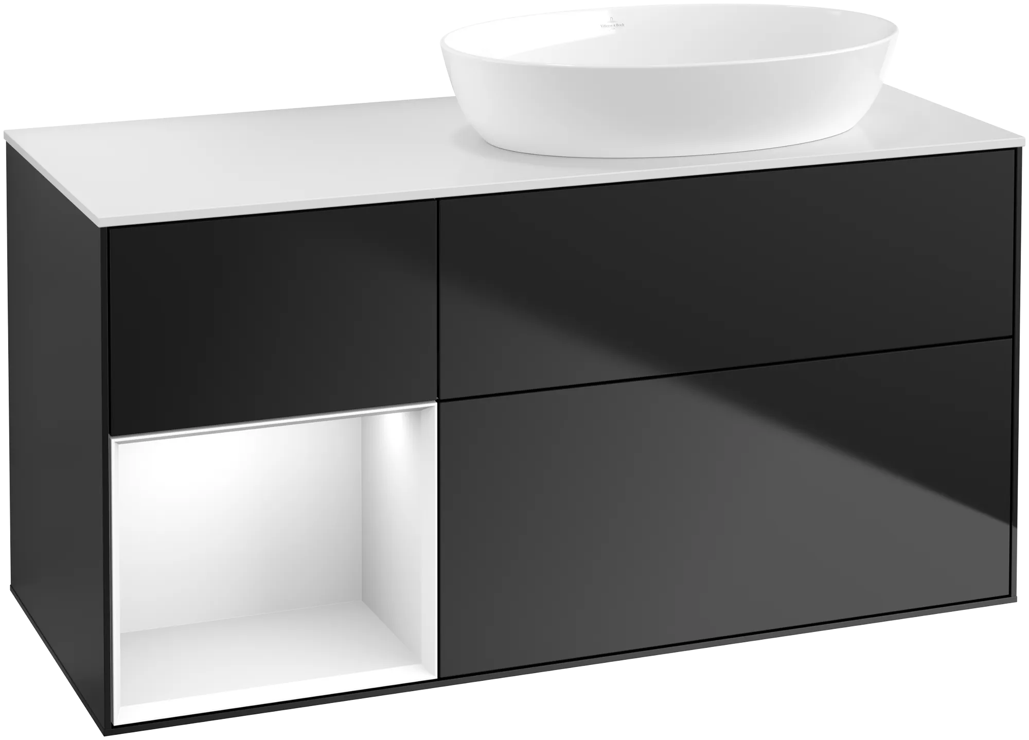 Villeroy & Boch Finion Waschbeckenunterschrank FA4, 1200x603x501mm, Beleuchtung, 3 Auszüge