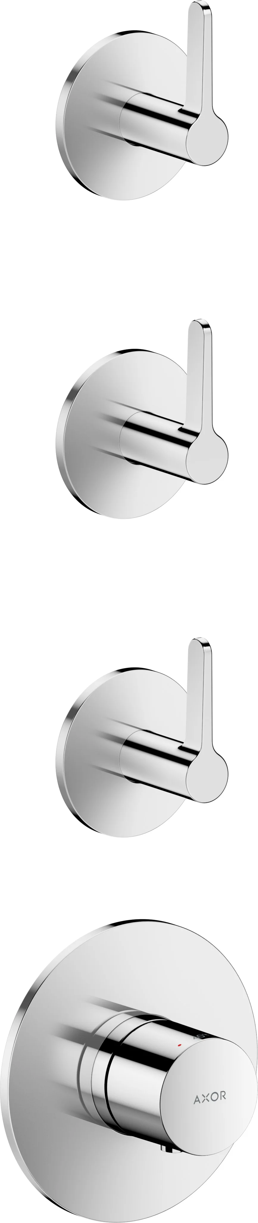 Hansgrohe AXOR One Thermostatmodul Unterputz für 3 Verbraucher mit Hebelgriff, Chrom