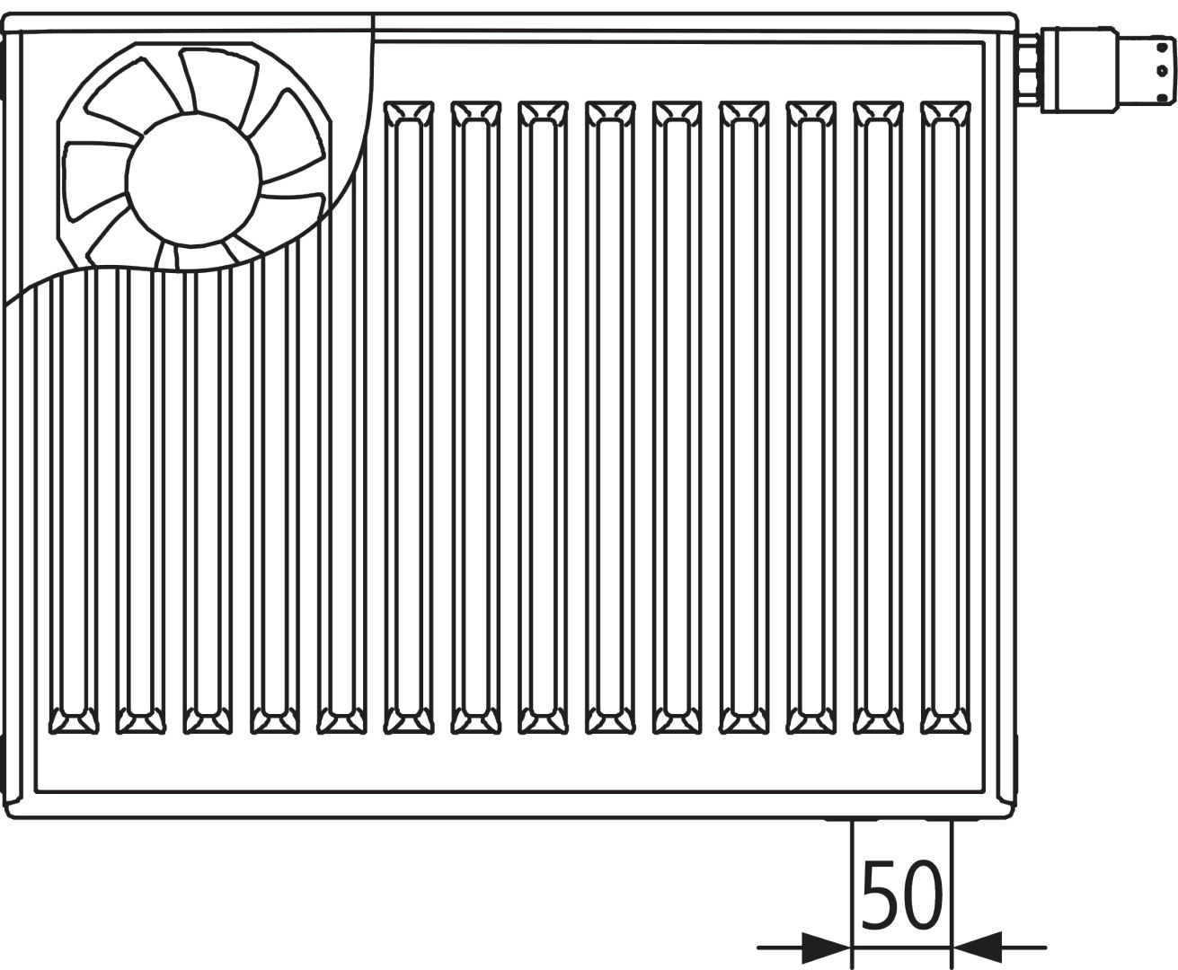 Kermi Wärmepumpen-Design-Flachheizkörper „x-flair Profil-V“ 40 × 90 cm in Weiß