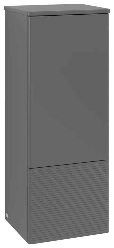 Villeroy & Boch Antao Mittelschrank, Anthracite Matt Lacquer, 414 x 356 mm, Höhe 1039 mm, mit Beleuchtung und SoftClosing