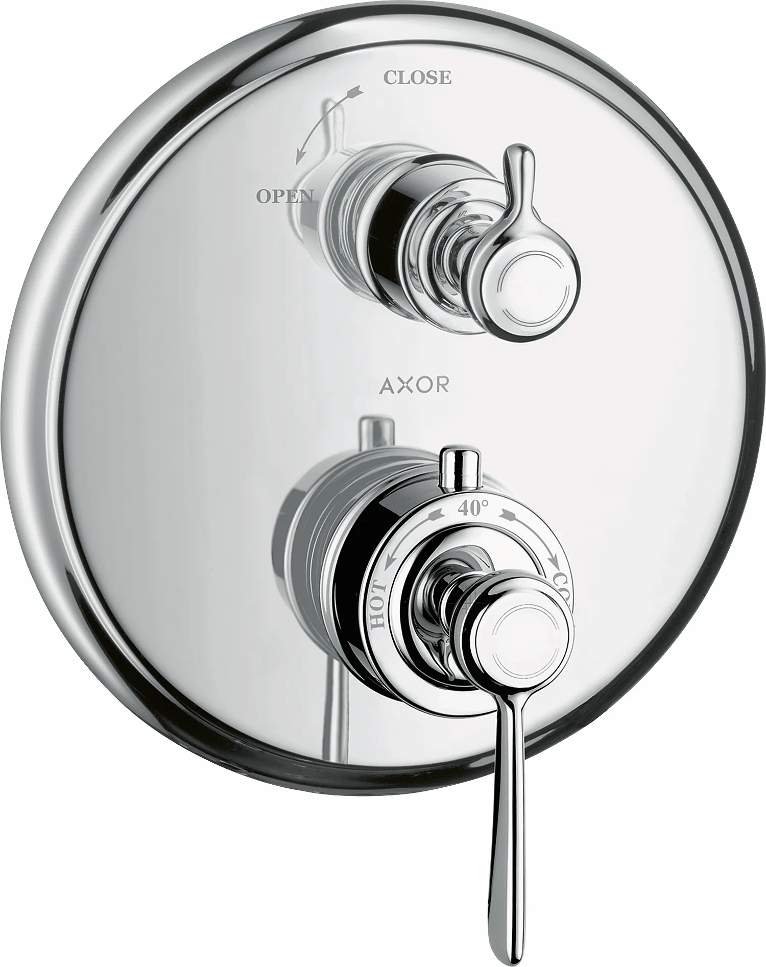 Thermostat Unterputz Axor Montreux F-Set Hebelgriff chrom mit Absperrventil